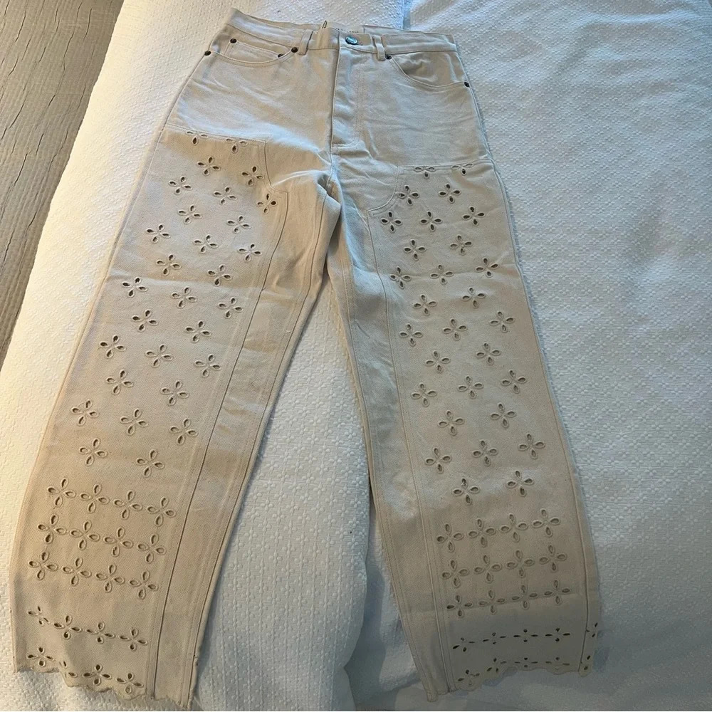 Loeffler Randall Demi Embroidered Pant- Size 4; Brand New with Tags